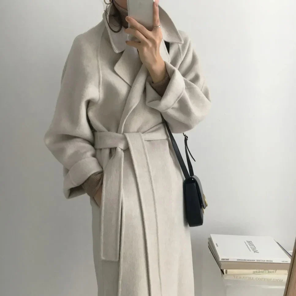 Ariane | Manteau long ceinturé en laine