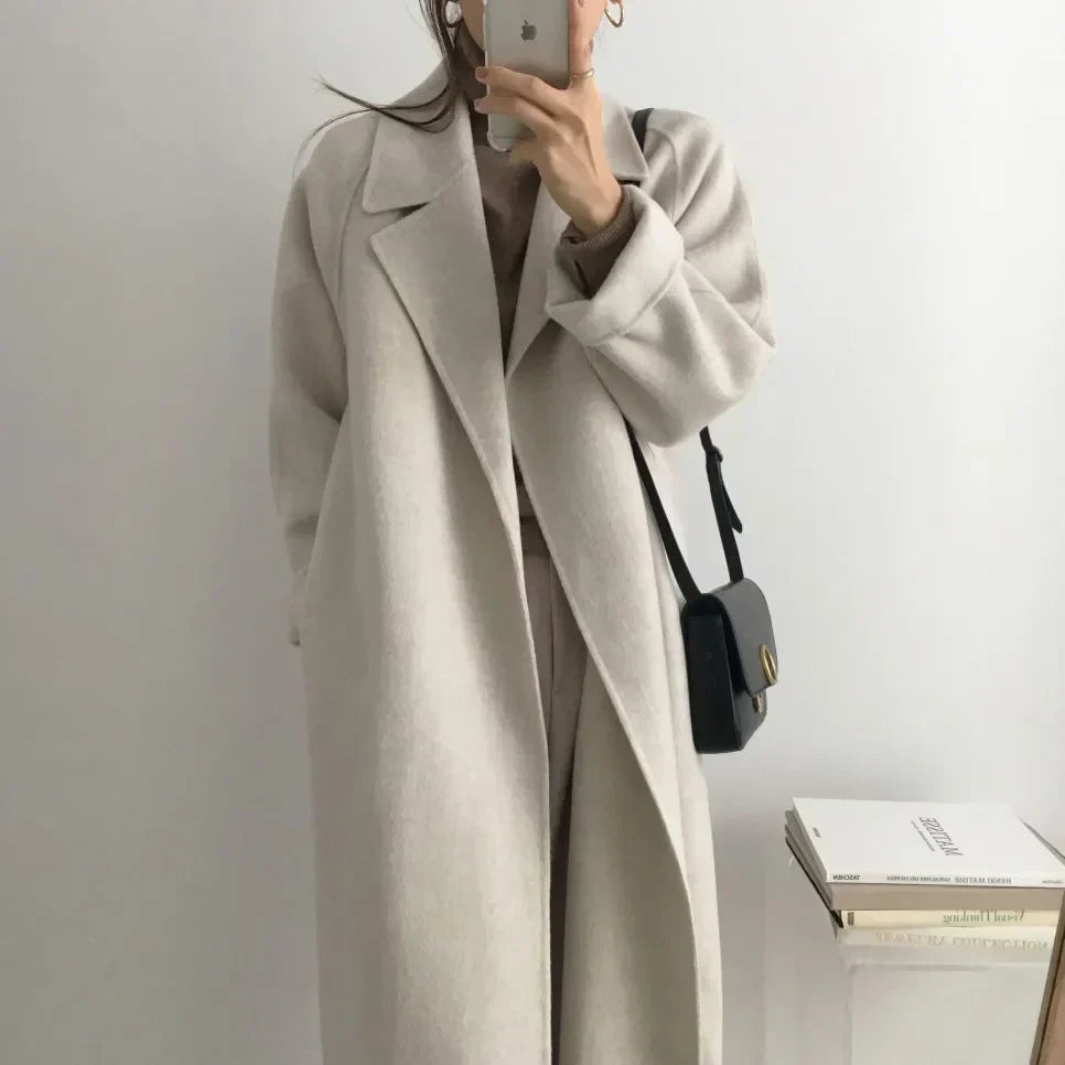 Ariane | Manteau long ceinturé en laine