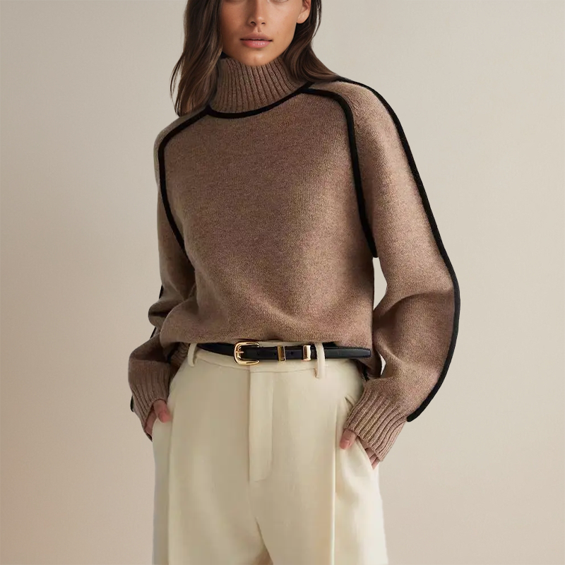 Sienna | Pull à Col Roulé Oversize en Laine